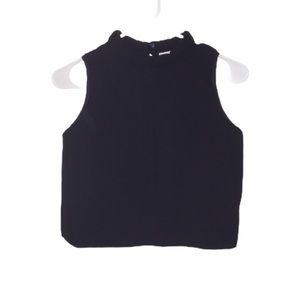 Zara B/W Collection Mock Neck Crop Top Medium